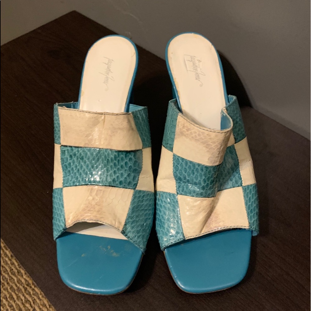 Jacqueline Ferrar Blue/White Slip On Shoes